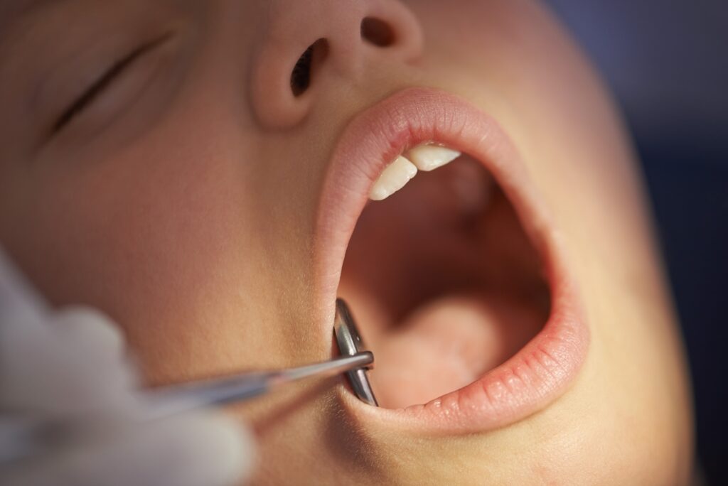 Person getting a checkup to have good oral health