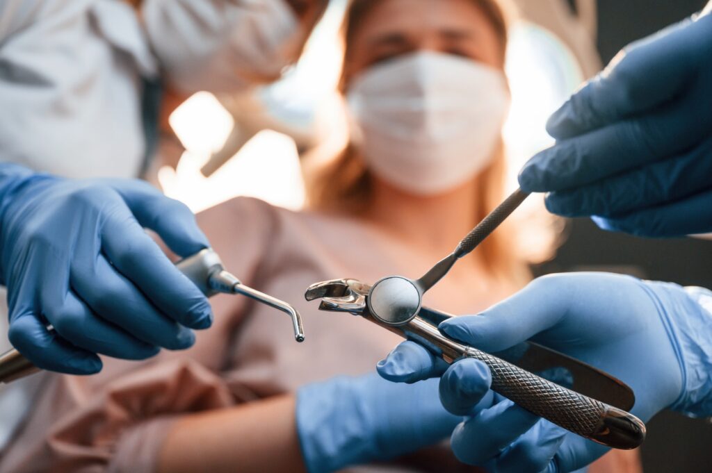 A photo of dental tools used during a Calgary tooth extraction